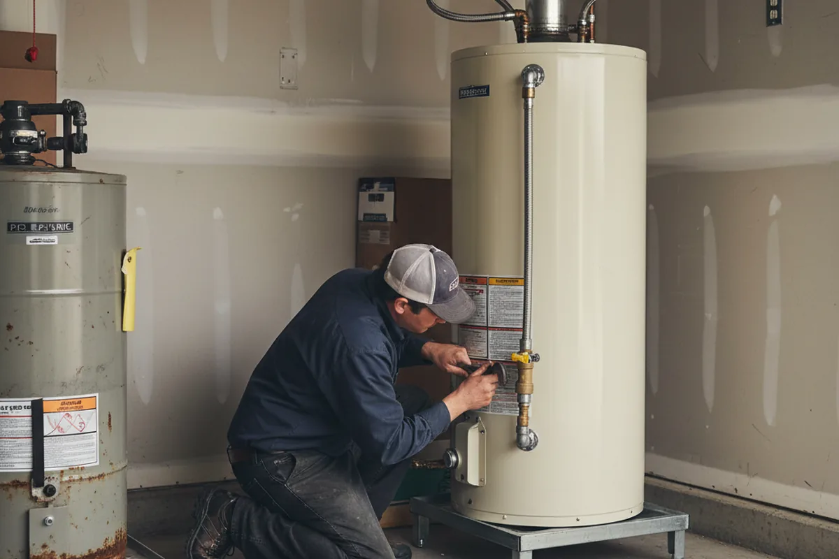 Water heater and shutoff valve replacement in Colchester